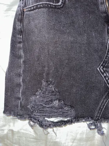 PacSun Black Ripped Denim Skirt