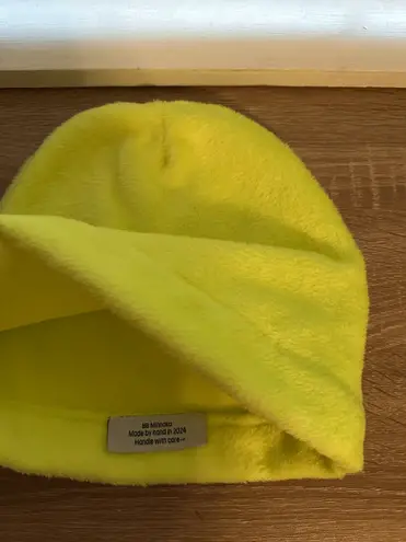 Handmade Lime Green Winter Knit Soft Fluffy Beanie Hat