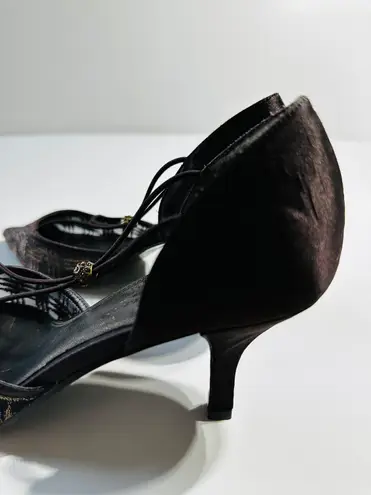 Stilettos A. Marinelli Evening Heels Mesh Satin Crystal Pump Heels Size 8,5 New