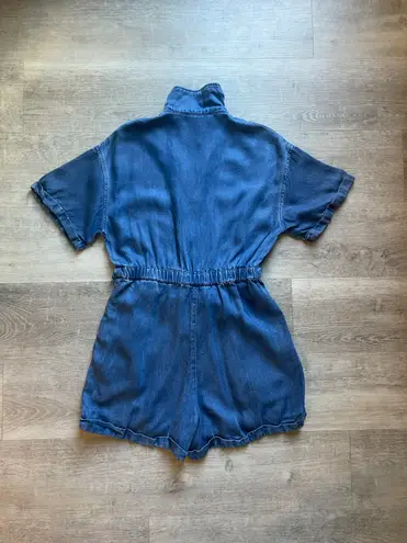 Love, Bonito Juliane Denim Romper Size 4 Elastic Waist Blue