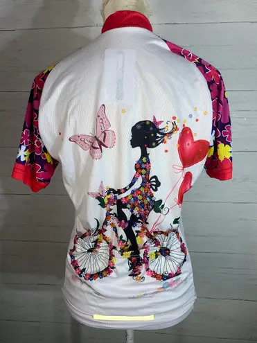 21 Grams Womens Full Zip Cycling Jersey Shirt Lightweight Bicycle Butterfly M