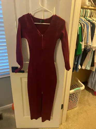 Lulus Zip Front Sweater Dress