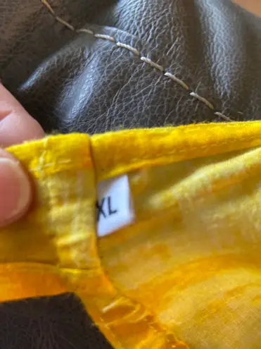 Yellow Swim suite cover up with Tribal print size xl