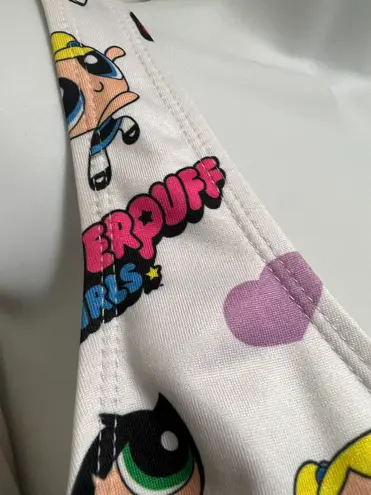 Forever 21 Cartoon Network Powerpuff Girls One Piece Swimsuit White Size M