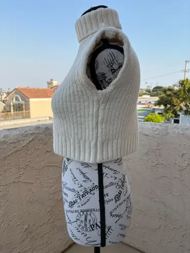 STAUD Bette merino wool rib-knit cap sleeve turtleneck sweater size S small NEW