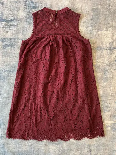 Xhilaration  Maroon Floral Lace Sleeveless Dress Medium