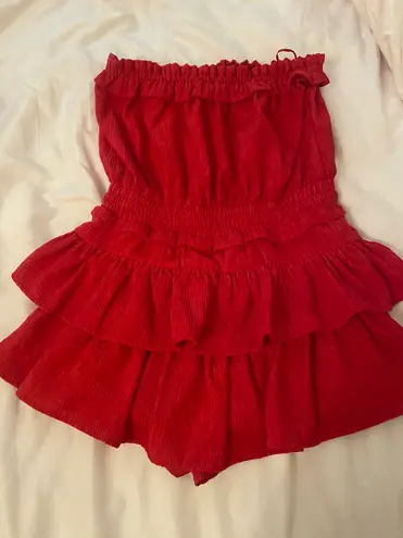 The Moon Day + Red Ruffle Romper 