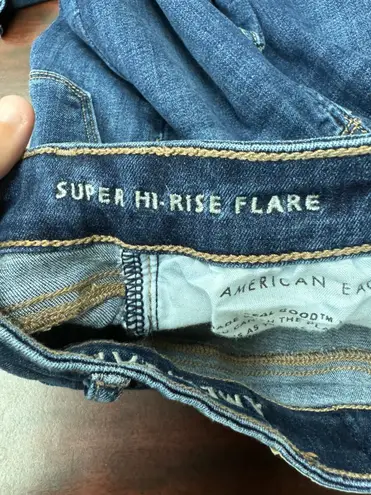 American Eagle Super Hi-Rise Flare Denim Jeans Size 00