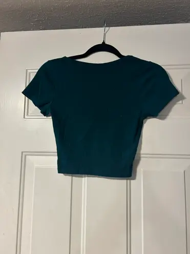 Bozzolo Teal V Neck Top