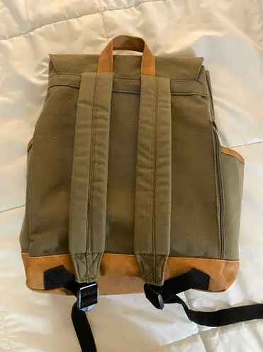 DSW Olive Green Canvas Backpack