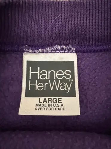 Hanes Vtg  Her Way Woman’s Purple Long Sleeve Holiday Top, Sz L