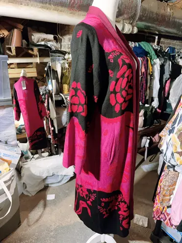 Maxsport BLACK/RED/FUSCHIA overall jacket sweater cardigan Red Size L