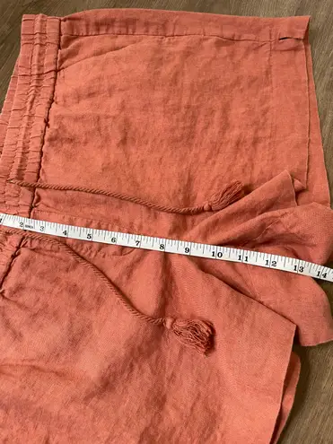 Ann Taylor LOFT 100% linen shorts pink Drawstring Elastic Waist women’s size L - Image 10