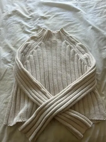 American Eagle White Turtleneck Sweater 