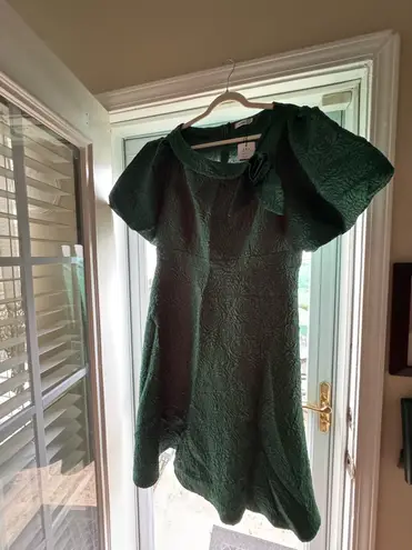 AOMEI Green Textured Midi Dress Puff Sleeve Bow Detail Women’s 4XL NWT Size 4X