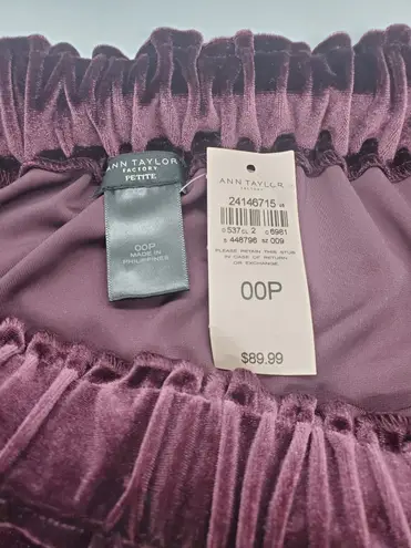 Ann Taylor NWT Plum Velvet Skirt MSRP $90