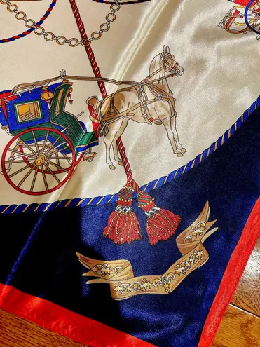 Vintage Regal Carriage&Horse EQUESTRIAN oversized square Silk Scarf 35/35