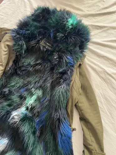 BNCI by Blanc Noir Long Parka, Removable Faux Fur Inner Vest Trim