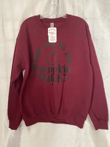 Take Me To the Pumpkin Patch Sweatshirt Red Size M