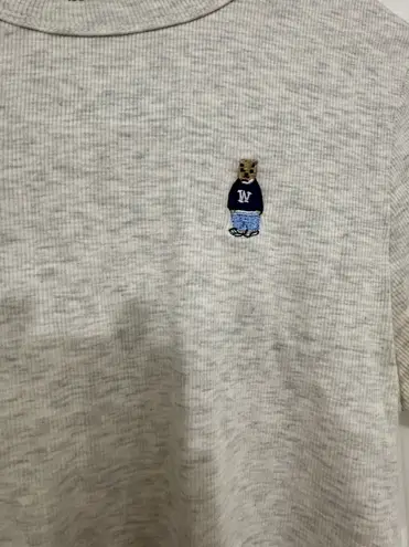 Cute And Basic Ribbed Crop Top Gray Size M