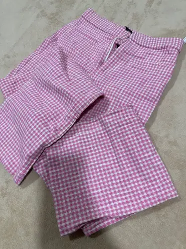 ZARA pink Gingham Trousers