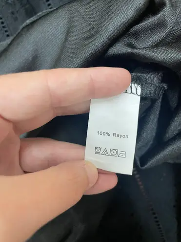 Ecowish Black Ruffle Sleeve A-Line Summer Dress Size Large