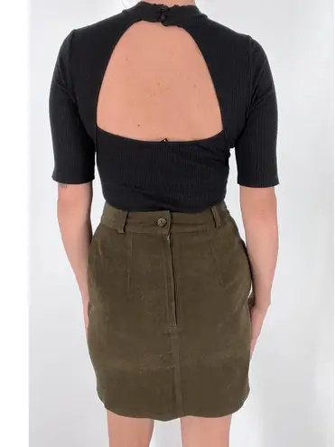 Vintage French Laundry Olive Green Soft High Rise Skirt Size Small