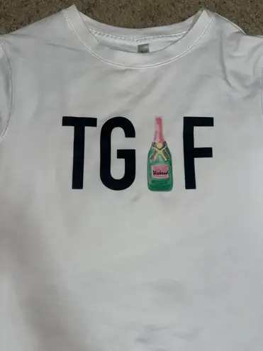Green Tea "TGIF" CHAMPAGNE CREW NECK SWEATSHIRT / LARGE