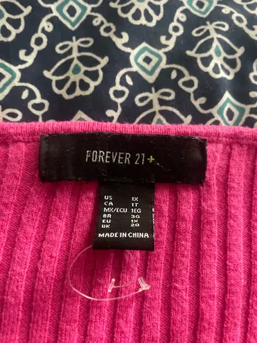 Forever 21  Pink Corset Sweetheart Neckline Long Sleeve Top - Image 3