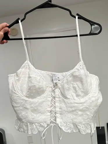 West of Melrose Eyelet Corset Top