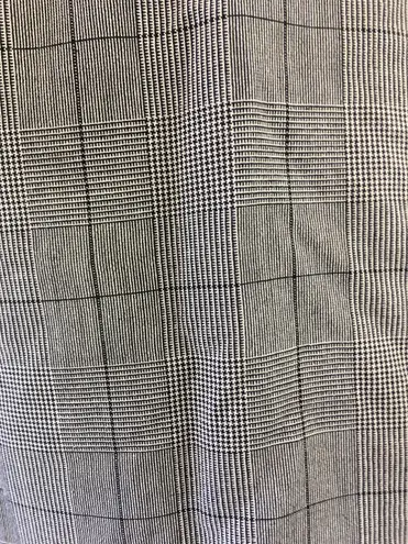 Vintage 80s Glen Plaid Check Black Cream Straight Midi Skirt Classic 16 L Size L