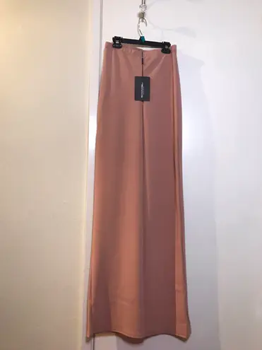 Pretty Little Thing Dusty Pink Wide Leg High Waste Trousers