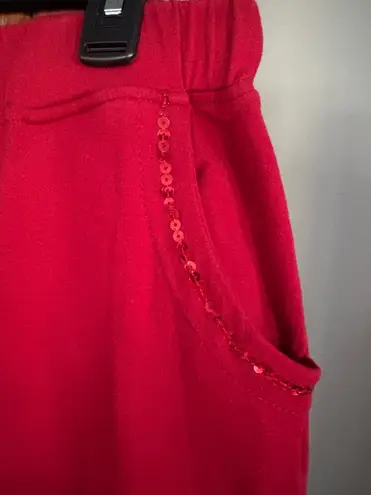 Petite size XL red sweatpants tie waist