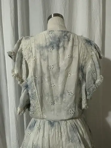 Surf Gypsy Ruffle Mini Eyelet Tie Dye Dress