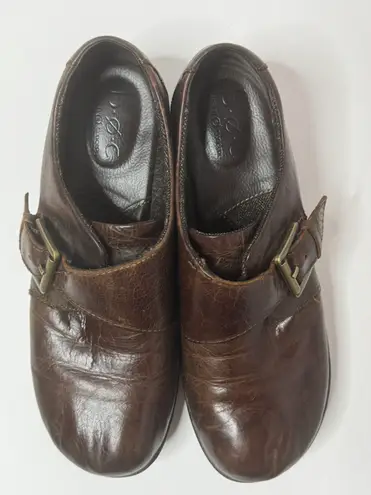 Born concept BOC Brown Leather Wedge Loafers Size 8M