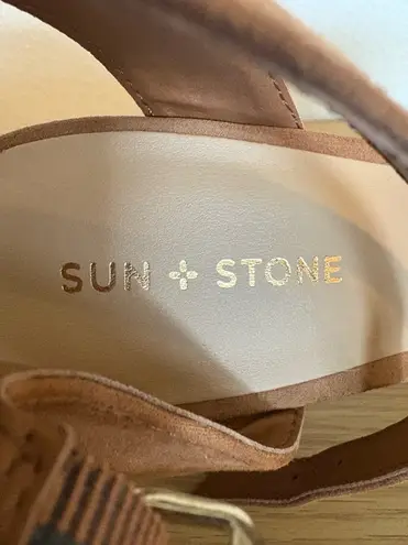 Sun + Stone Women’s Tan Suede Espadrille Platform Heels – Size 10 Brown