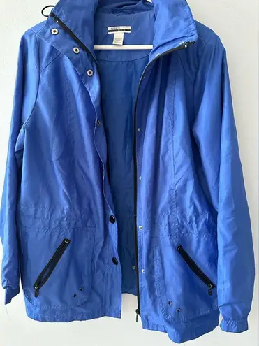 Mirror Image Rain Jacket Outerwear Windbreaker Coat Water Resistant Blue Large