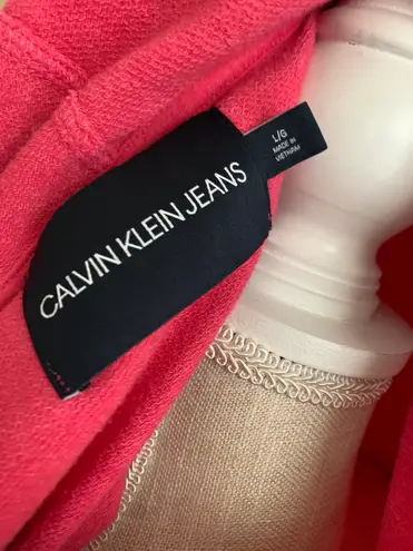 Calvin Klein Jeans Pink And Orange Ombré Hoodie Sweatshirt 