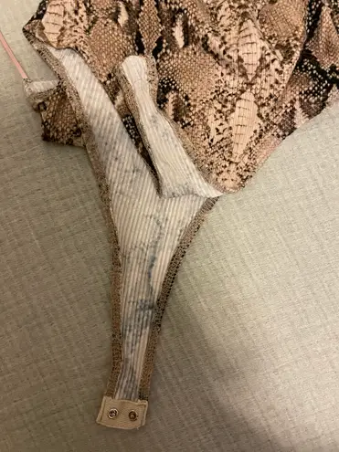 ZARA snakeskin one shoulder bodysuit