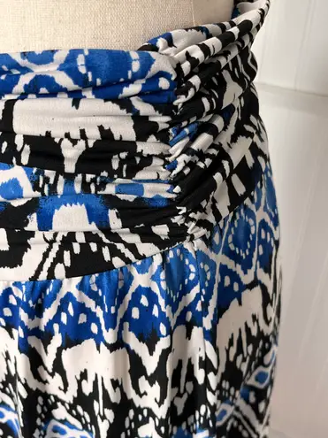 Apt. 9 Blue, Black & White Print Maxi Skirt