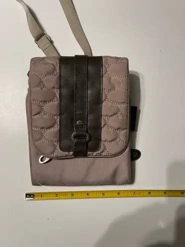 Mosey Life By Baggallini Caster Quilted Crossbody Bag Nylon Organizer Purse Brown