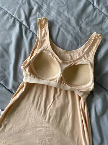 Women Vest Camisole with Built in Shelf Bra Tank Top Comfort Cotton Size M Tan Size M
