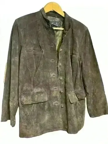 NWT Vintage Terry Lewis Classic Luxuries Genuine Leather Suede Brown Jacket sz1X Size 1X