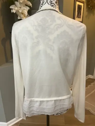 Cyrus Size Large Beige Cardigan Sweater