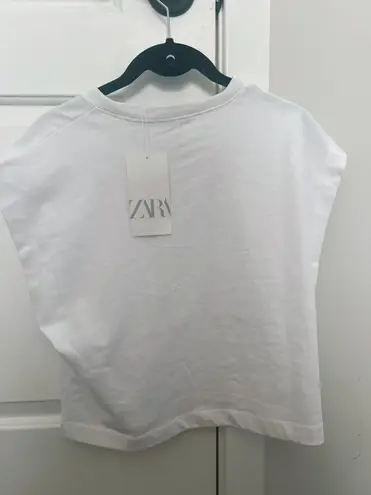 ZARA New  Boxy Cut White Tee