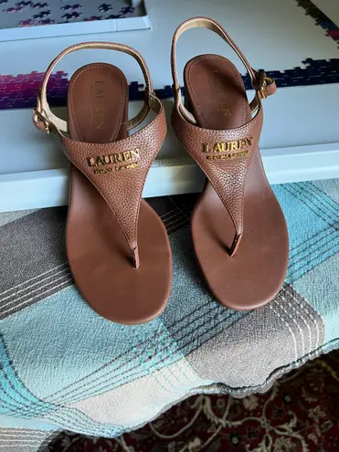 Ralph Lauren Leather Heel Sandals