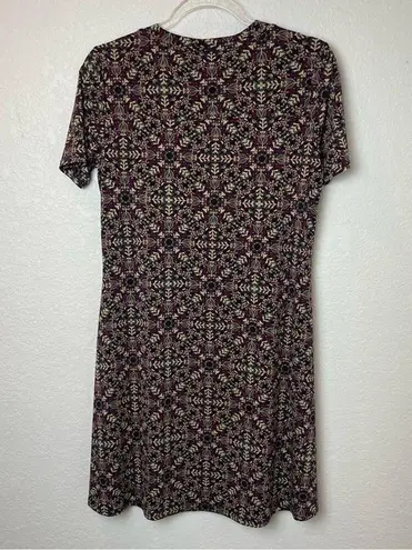 Premise High Neck Aline Short Sleeve Mini Patterned Dress Size 2