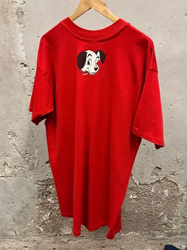 Disney Vintage 101 Dalmatians Red Oversized One Size Single Stitch Graphic Tee