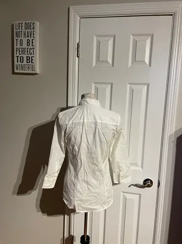 J.Crew NWOT  Preppy Work Perfect Button-Down Shirt casual blouse Women's White Stretch Sz S classic