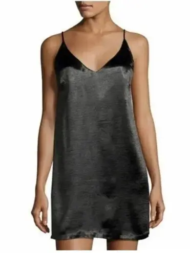 MINKPINK NWT  V-Neck Strappy Black Boudoir Satin Slip Mini Dress Size M thumbnail 1